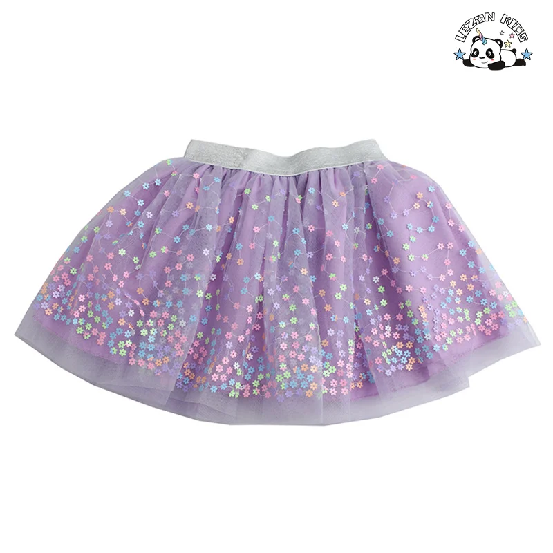 LEZONKIDS - Customizable Casual Girls Dress Sequins Tulle Star Print Western Style Children's Clothing